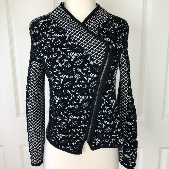 Anthropologie Moth Jacket Small Knit Moto Sweater - Picture 2 of 8